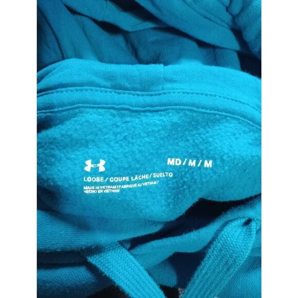Under‎ Armour Shirt Men's Medium Blue Short Sleeve Hooded Sweatshirt - Picture 5 of 7